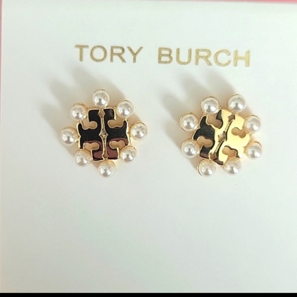 Tory Burch Kira Pearl Stud Earrings - NEW w/ dustbag - Picture 1 of 1